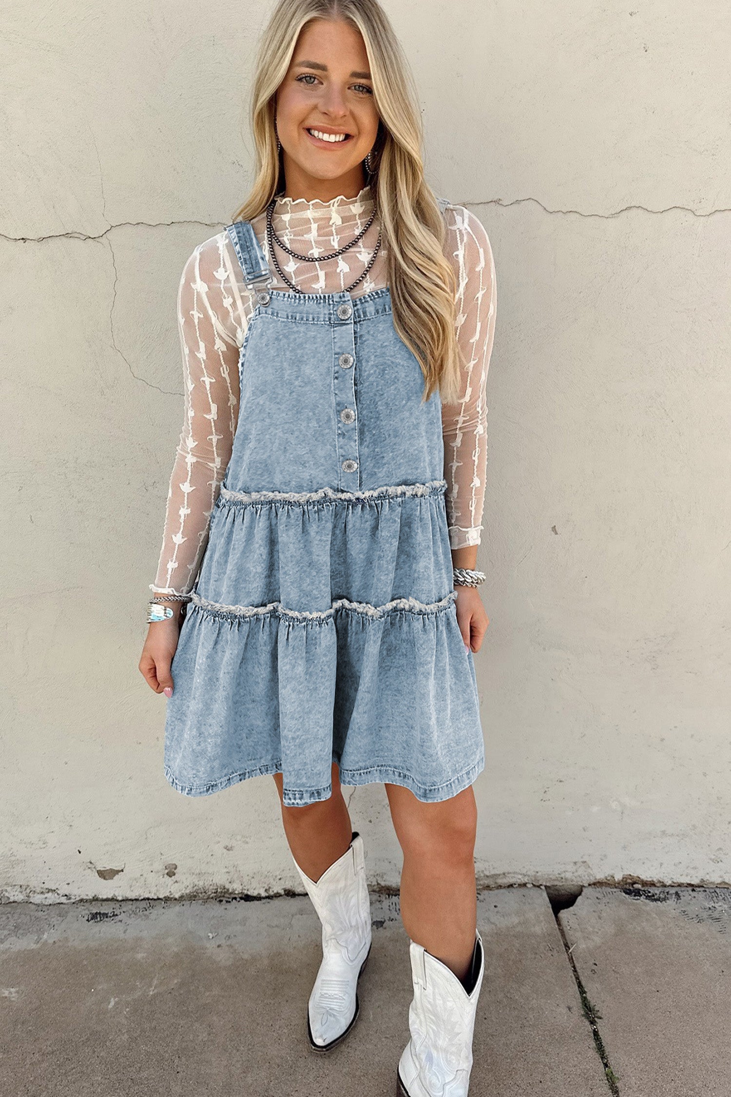 Dusk Blue Overall Denim Dress