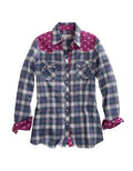 Women's Star Ombré Plaid Snap Shirt