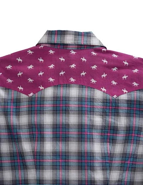 Women's Star Ombré Plaid Snap Shirt