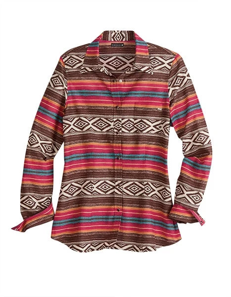 Women's Aztec Blanket Stripe Snap Shirt