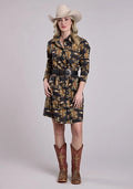 Women's Cowboy Print Shirt Dress