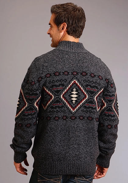 Men's Stetson Horizontal Aztec Zip Cardigan