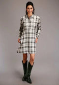 Women's Smokey Ombre Plaid Shirt Dress