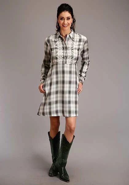 Women's Smokey Ombre Plaid Shirt Dress