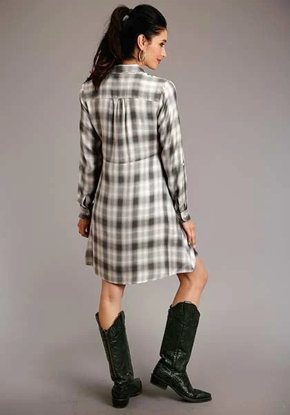 Women's Smokey Ombre Plaid Shirt Dress
