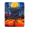 Autumn Nights Sherpa Blanket — Pumpkin Harvest Poem Fleece Throw