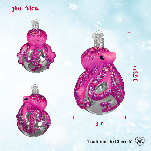 Shimmering Octopus Christmas Ornament
