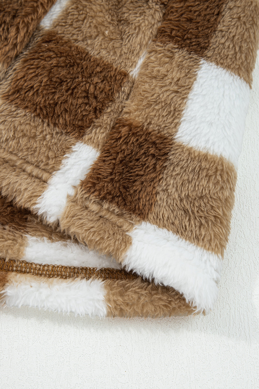 Checkered Sherpa Button-Down Jacket