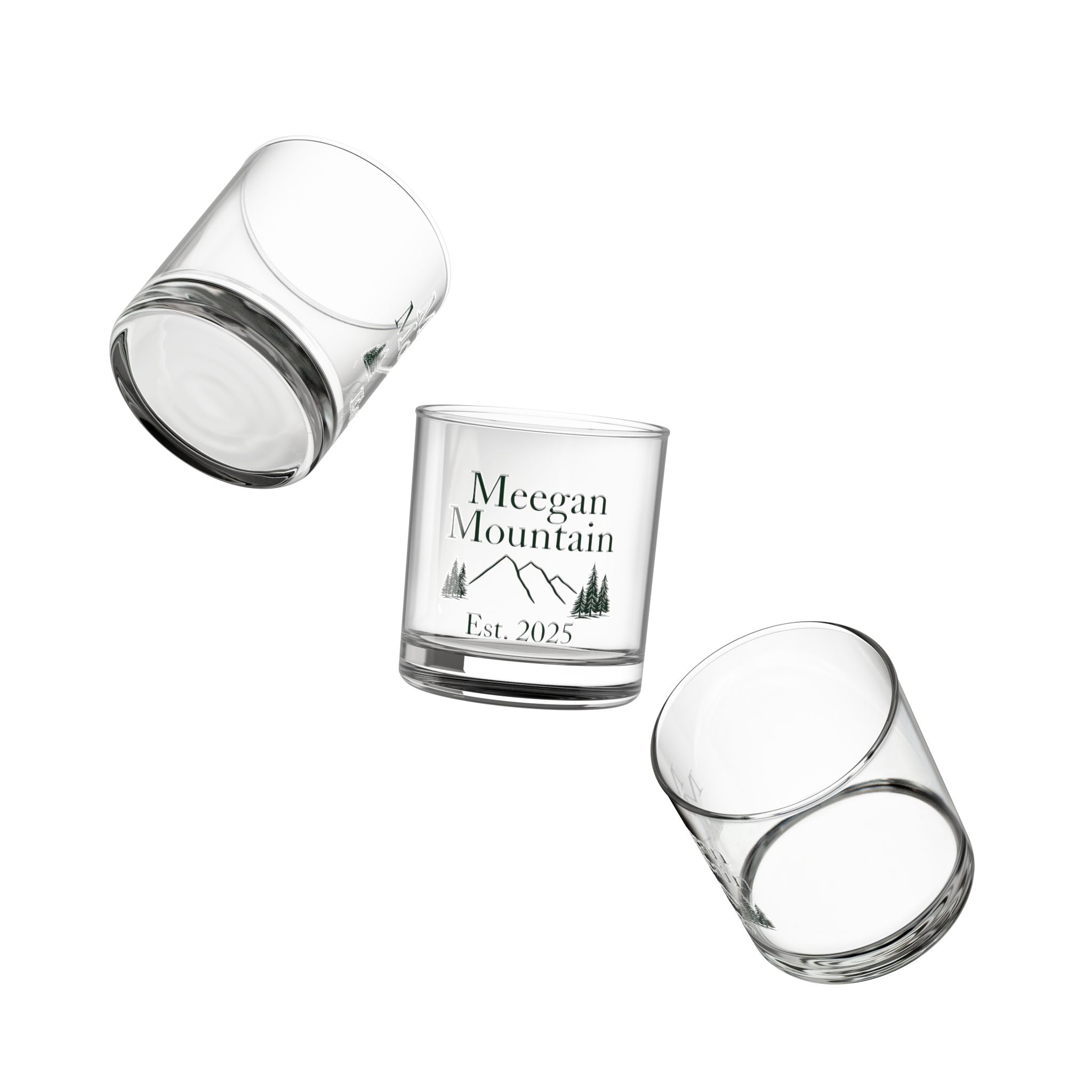 Mountain Monogram Rocks Glass