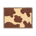 Cow Print Woven Throw Blanket