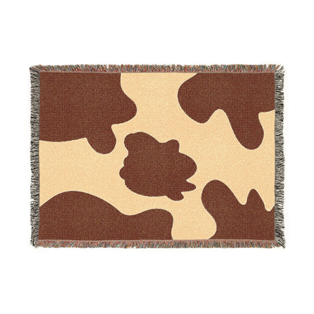 Cow Print Woven Throw Blanket
