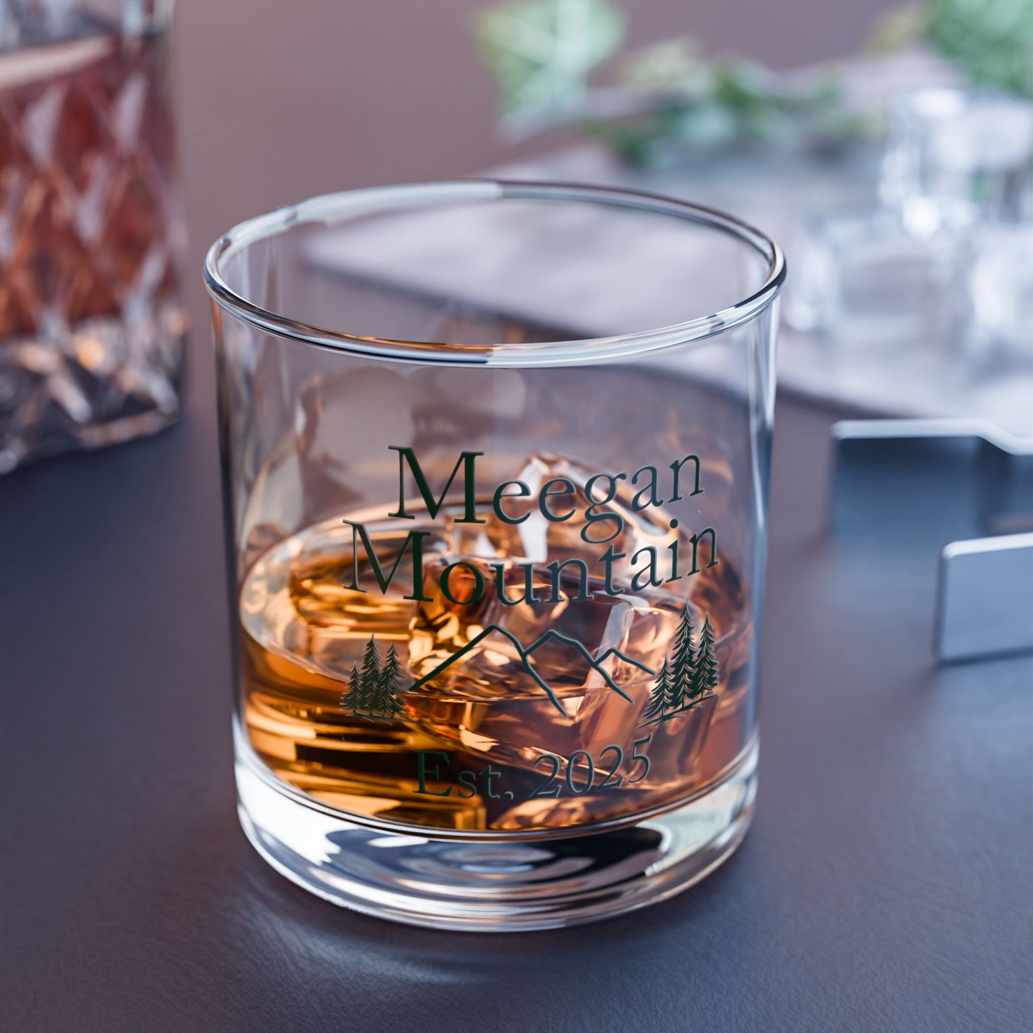 Mountain Monogram Rocks Glass