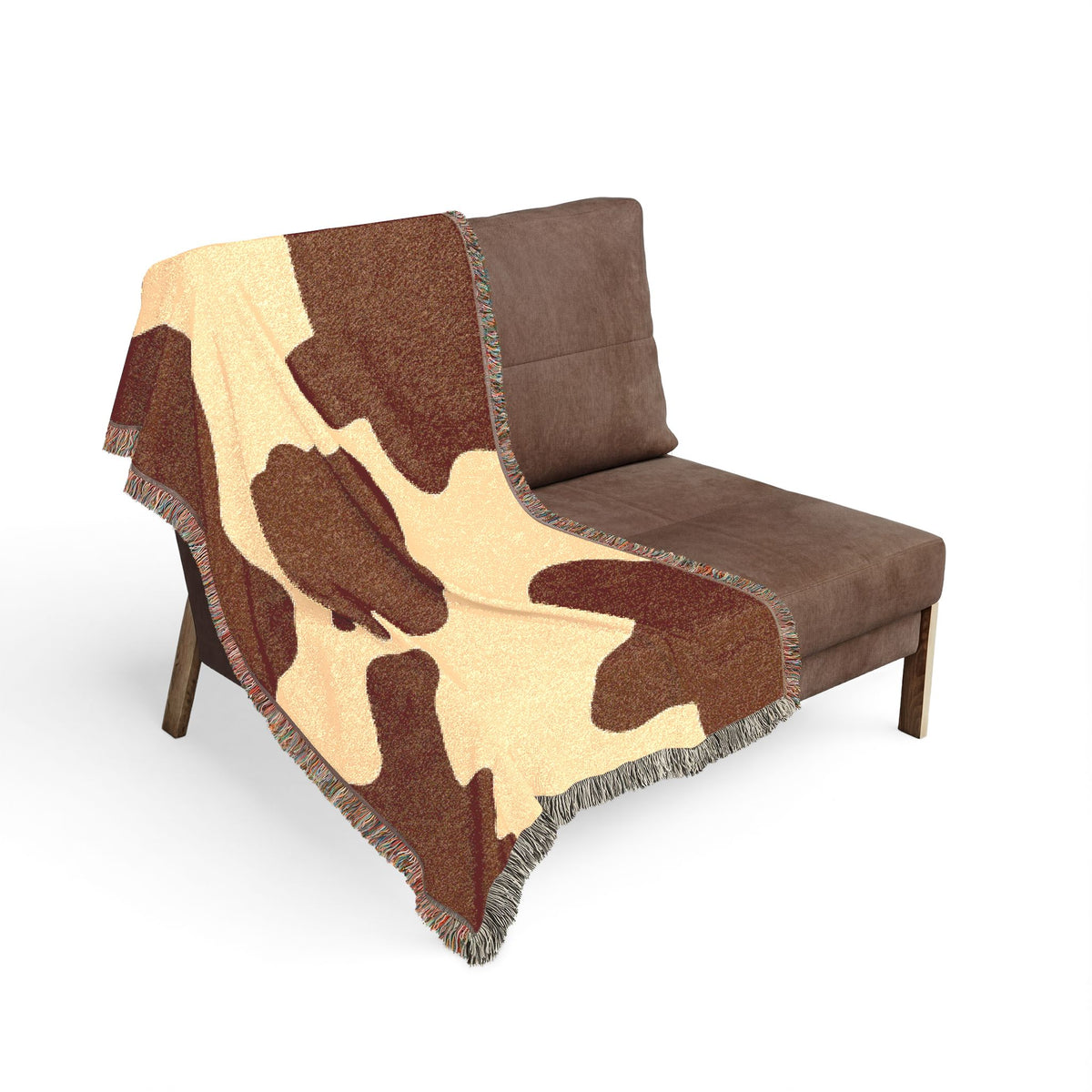 Cow Print Woven Throw Blanket
