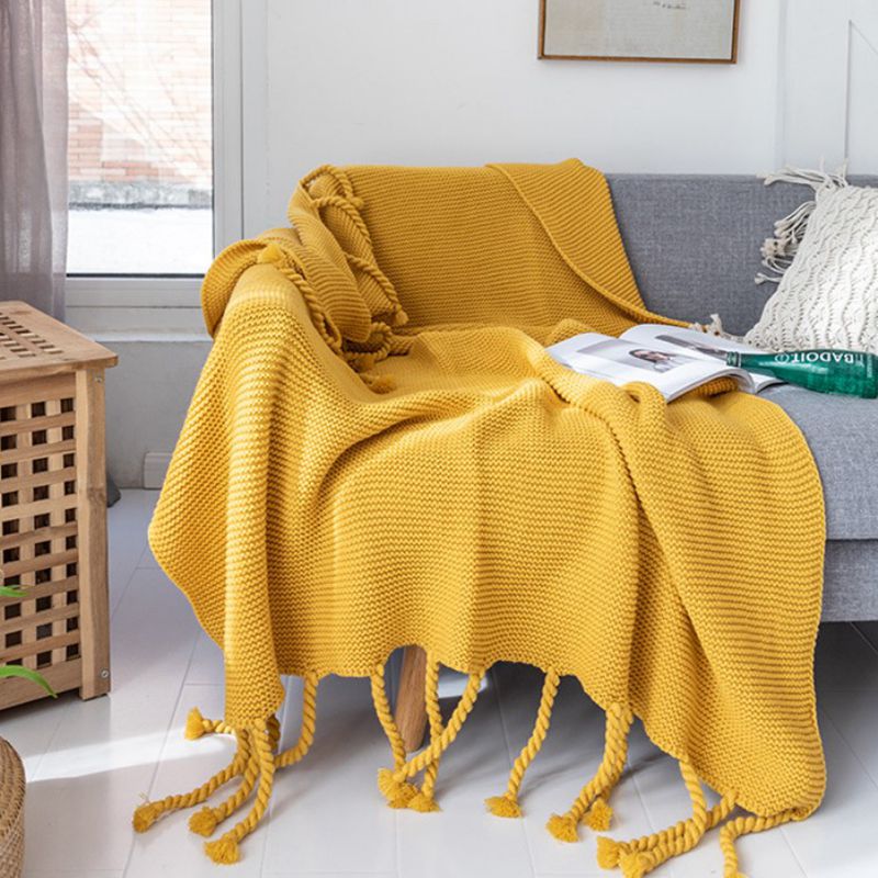 Mountain Tassel Knit Throw
