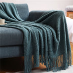 Pineapple Grid Knit Throw