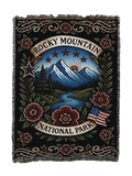 Rocky Mountain National Park Tattoo Style Blanket