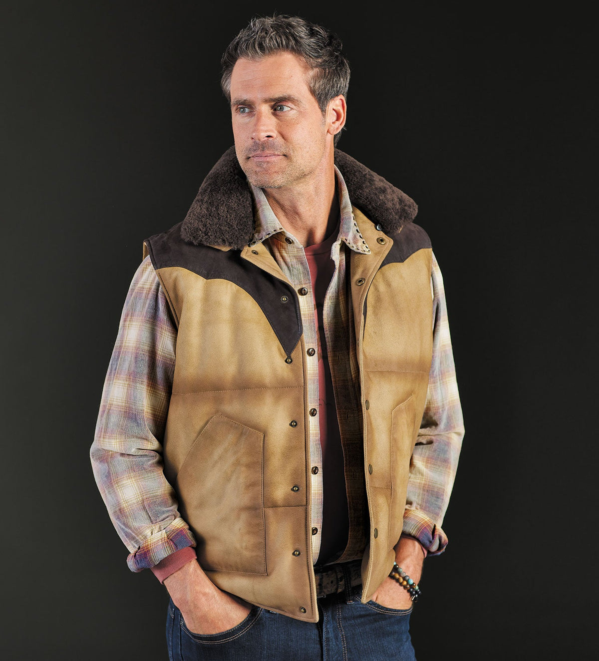 Jayce Suede Western Vest
