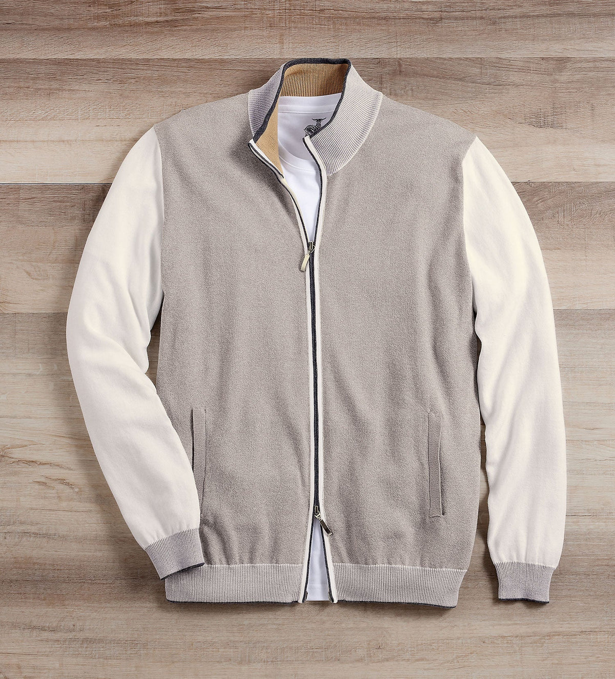 Contrast Full-Zip Cardigan