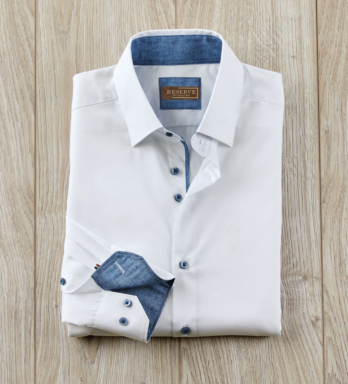 White Blue Trim Shirt
