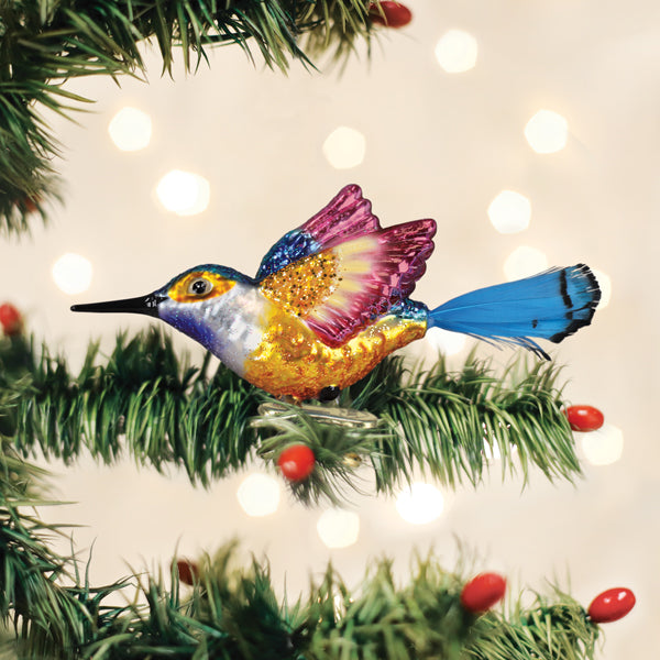 Vibrant Hummingbird Christmas Ornament