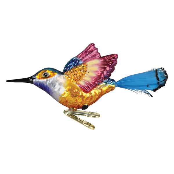 Vibrant Hummingbird Christmas Ornament