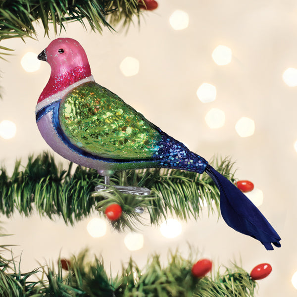 Pink Fruit Dove Christmas Ornament