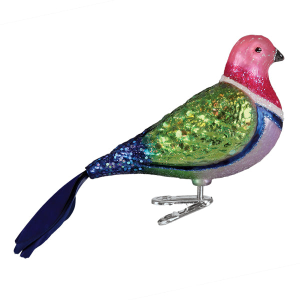 Pink Fruit Dove Christmas Ornament
