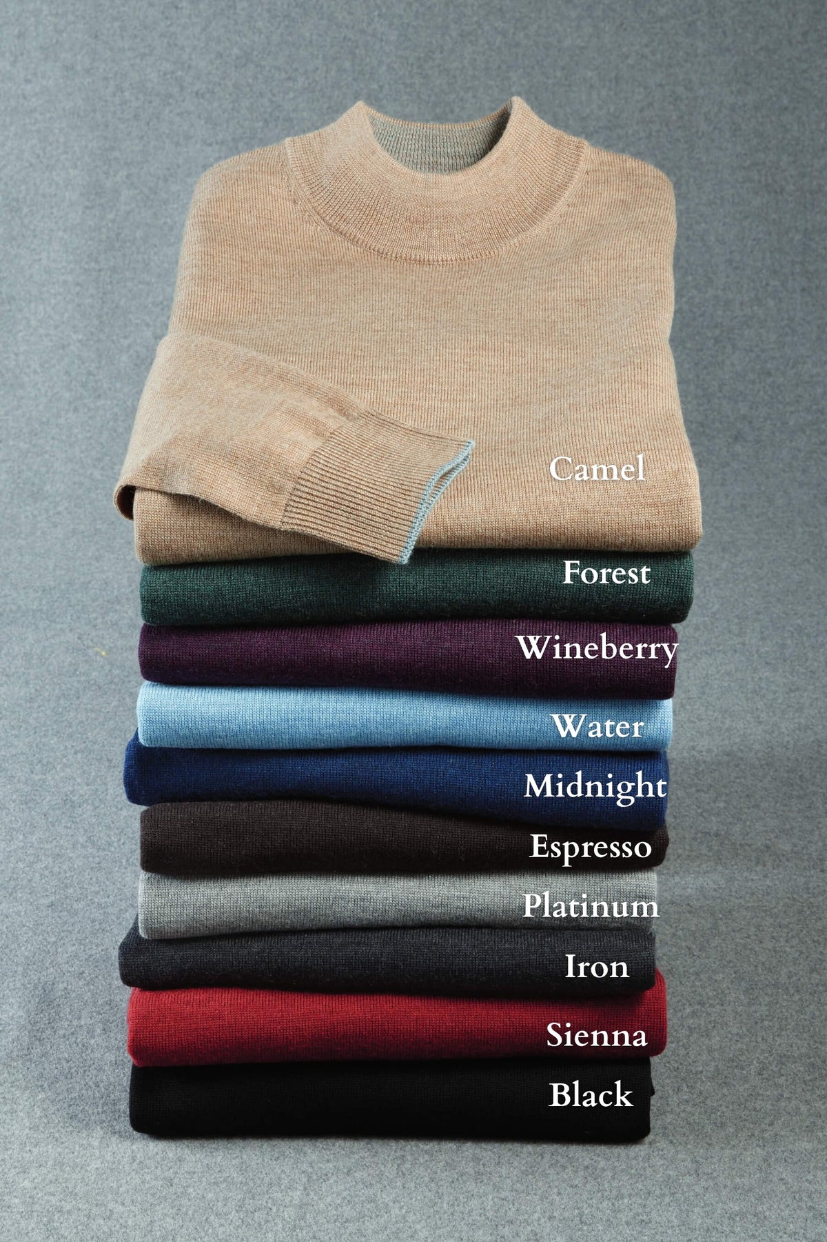 Patrick James Long Sleeve Solid Merino Mock Shirt