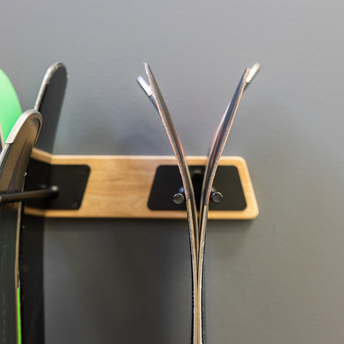 BLAT Wood Ski Storage Rack | Holds 6 Pairs of Skis