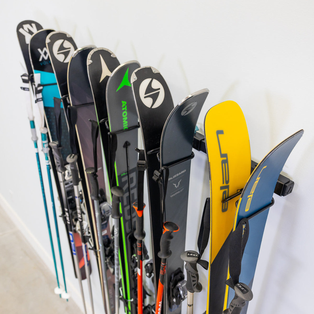 Lone Peak Ski Rack | Adjustable Wall Storage System | Holds 5 Pairs of Skis
