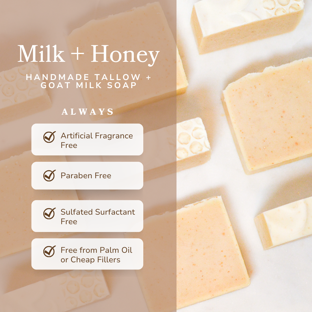 Milk + Honey Fragrance-Free Tallow & Goat Milk Soap Bar | 4.5 oz