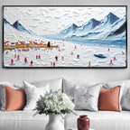 Snow Mountain Abstract Canvas Wall Art