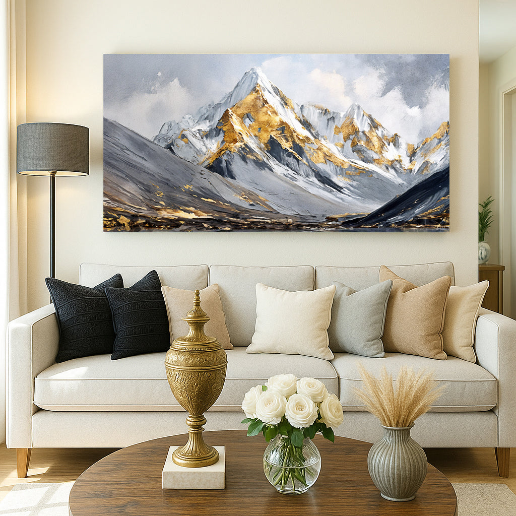 Golden Mountain Canvas Wall Art