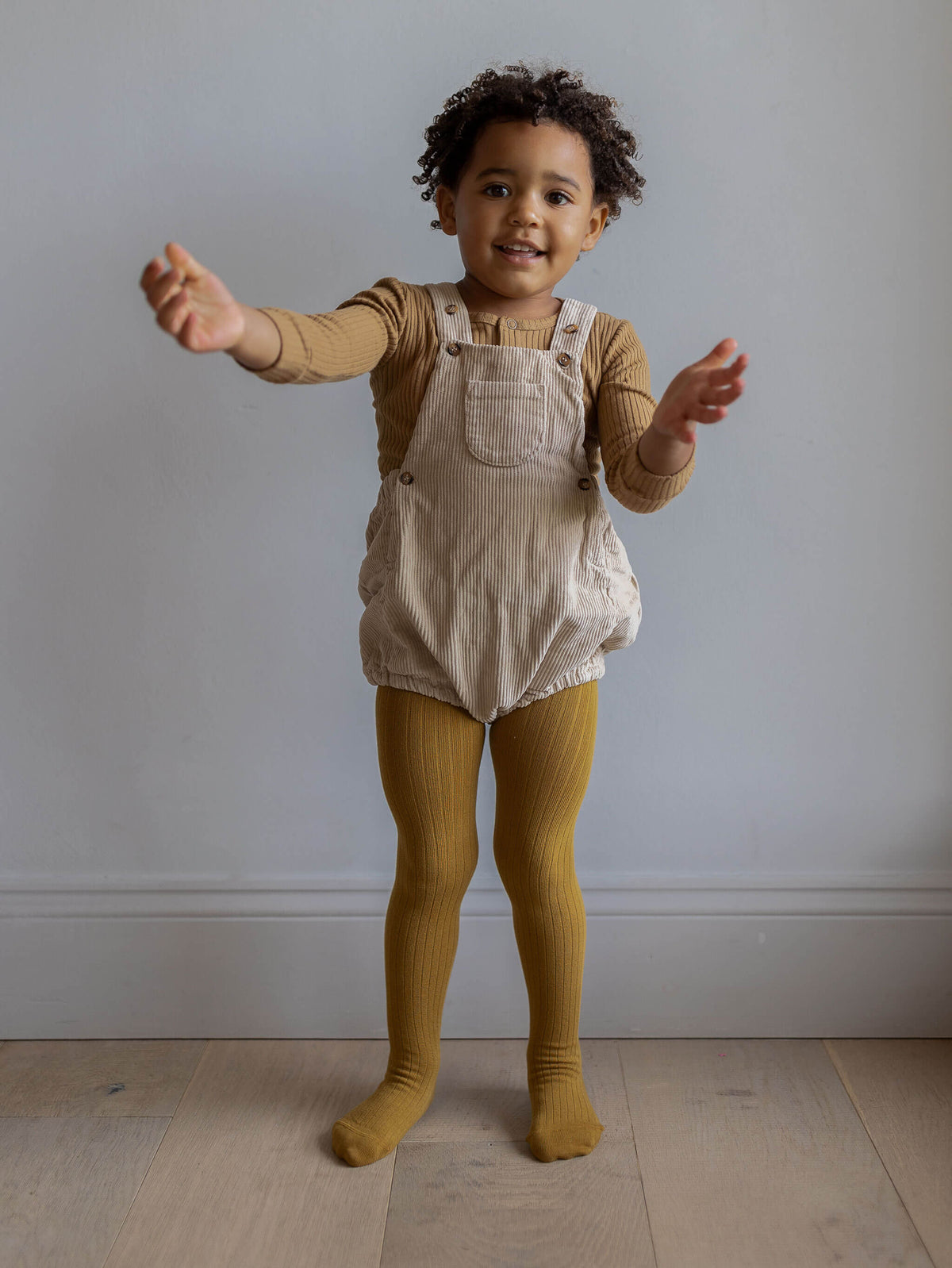 Kids' Ribbed Organic Cotton Blend Tights | The Simple Folk