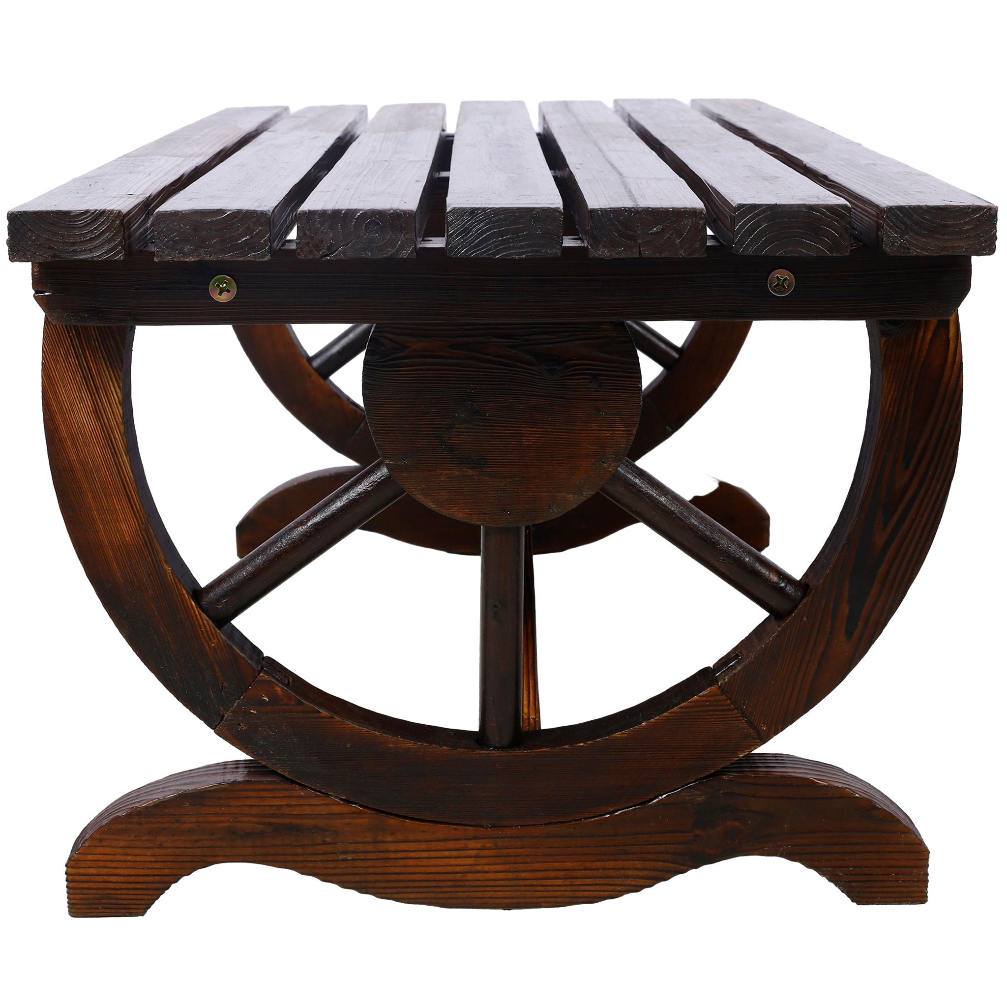 Wagon Wheel Garden Bench