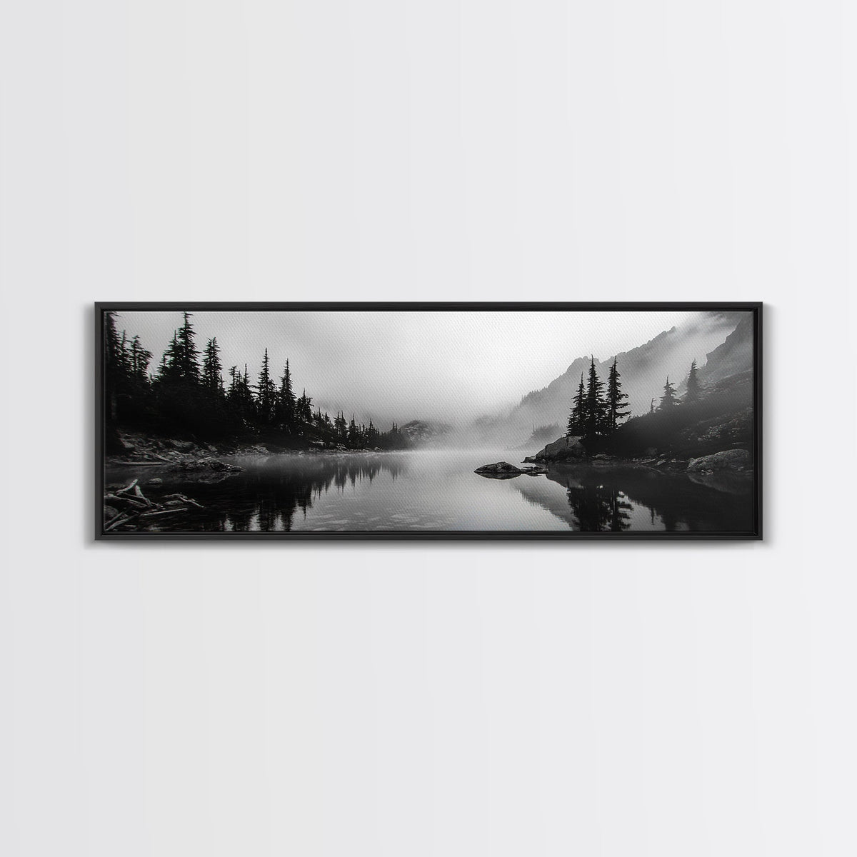 Foggy Pines Mountain Canvas