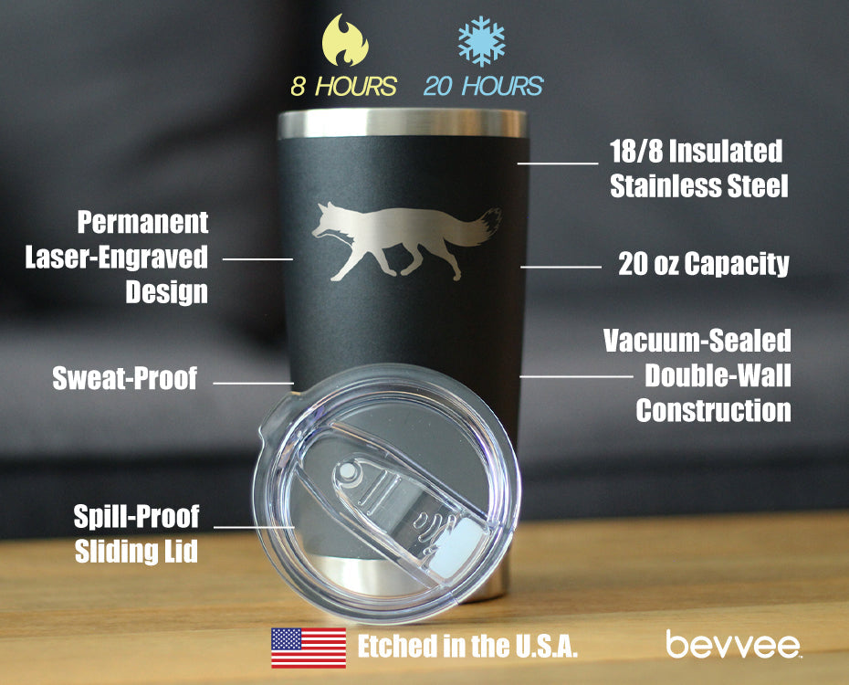 Fox Silhouette 20 oz Coffee Tumbler