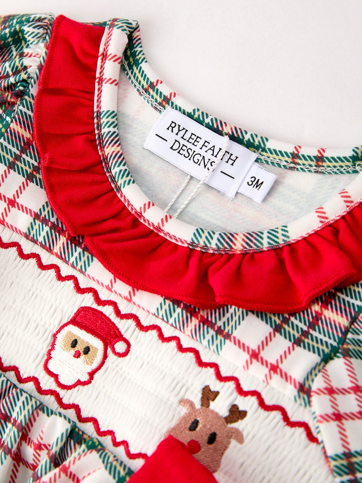 Baby Girls’ Christmas Plaid Smocked Top & Bloomers Set