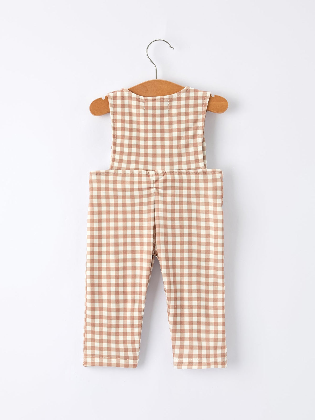Baby Boys' Christmas Plaid Gingerbread Embroidered Romper