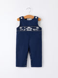 Baby Boys Navy Christmas Nativity Smocked Cotton Romper