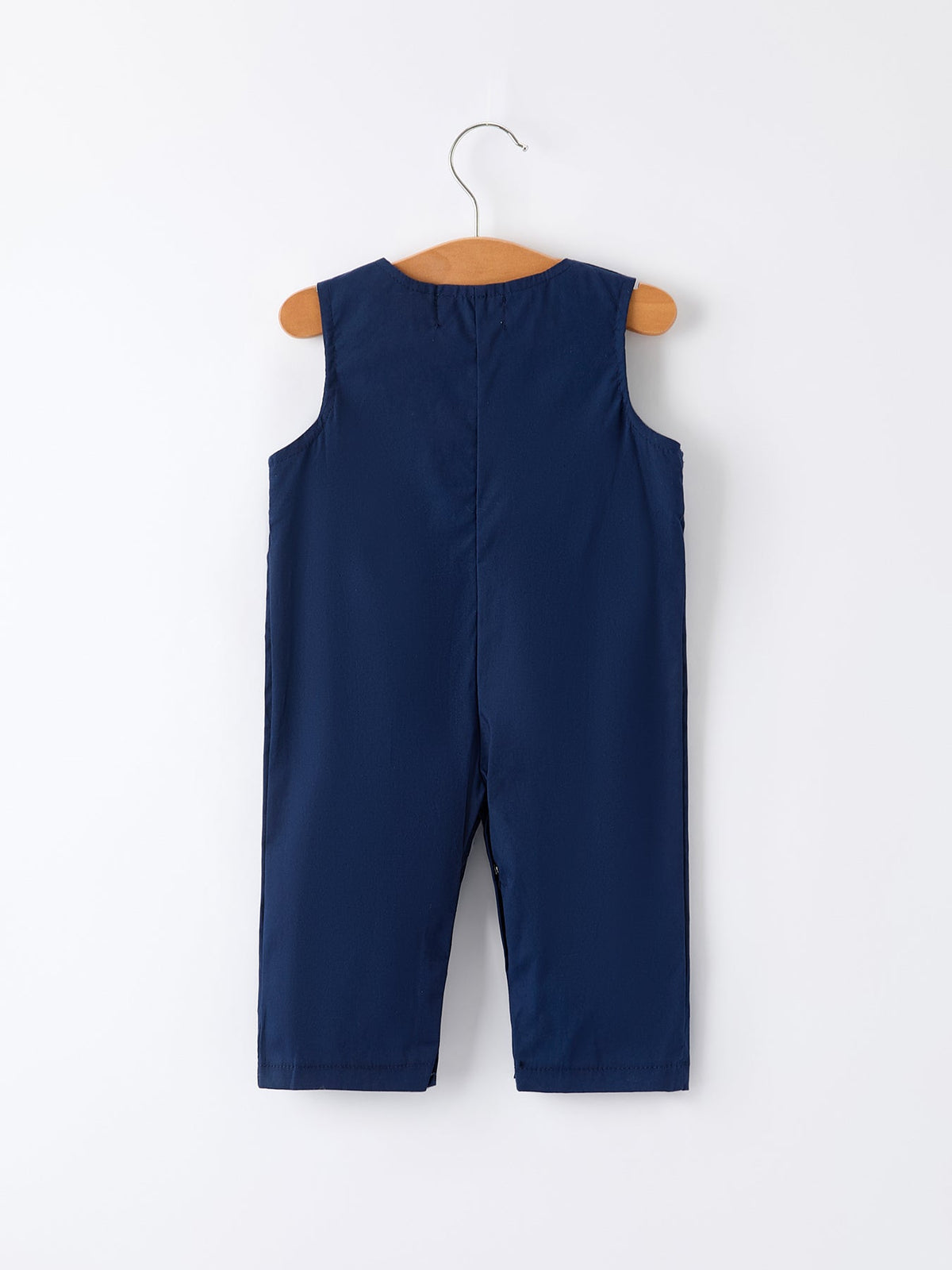 Baby Boys Navy Christmas Nativity Smocked Cotton Romper