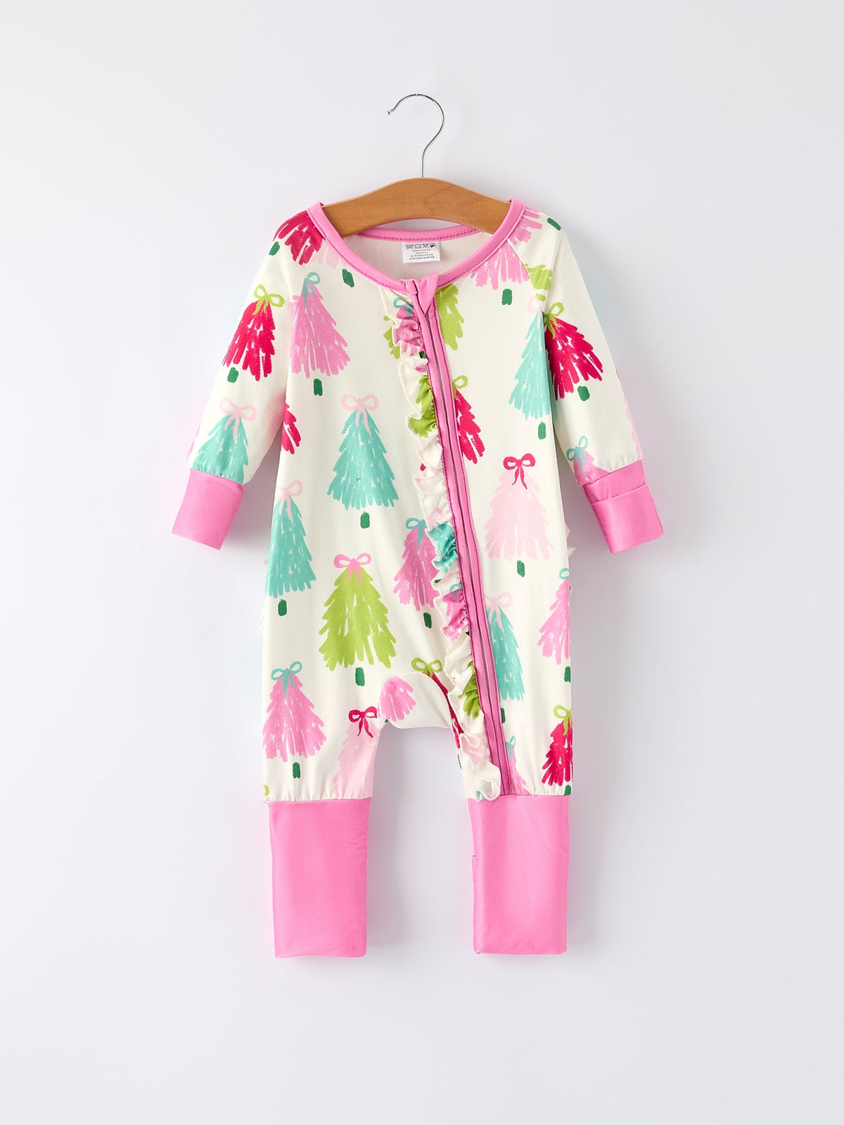 Baby Girls’ Christmas Tree Long-Sleeve Romper