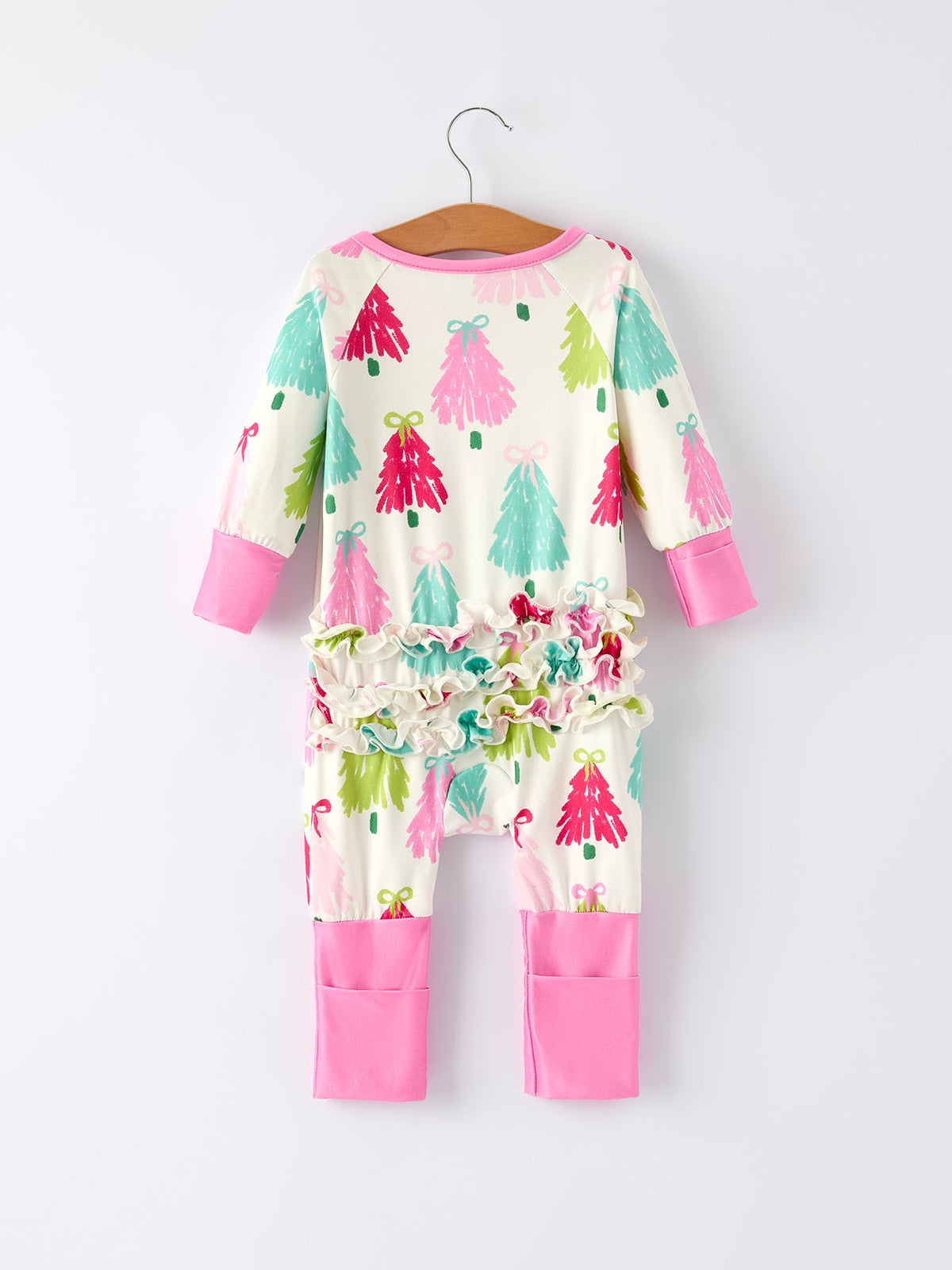 Baby Girls’ Christmas Tree Long-Sleeve Romper
