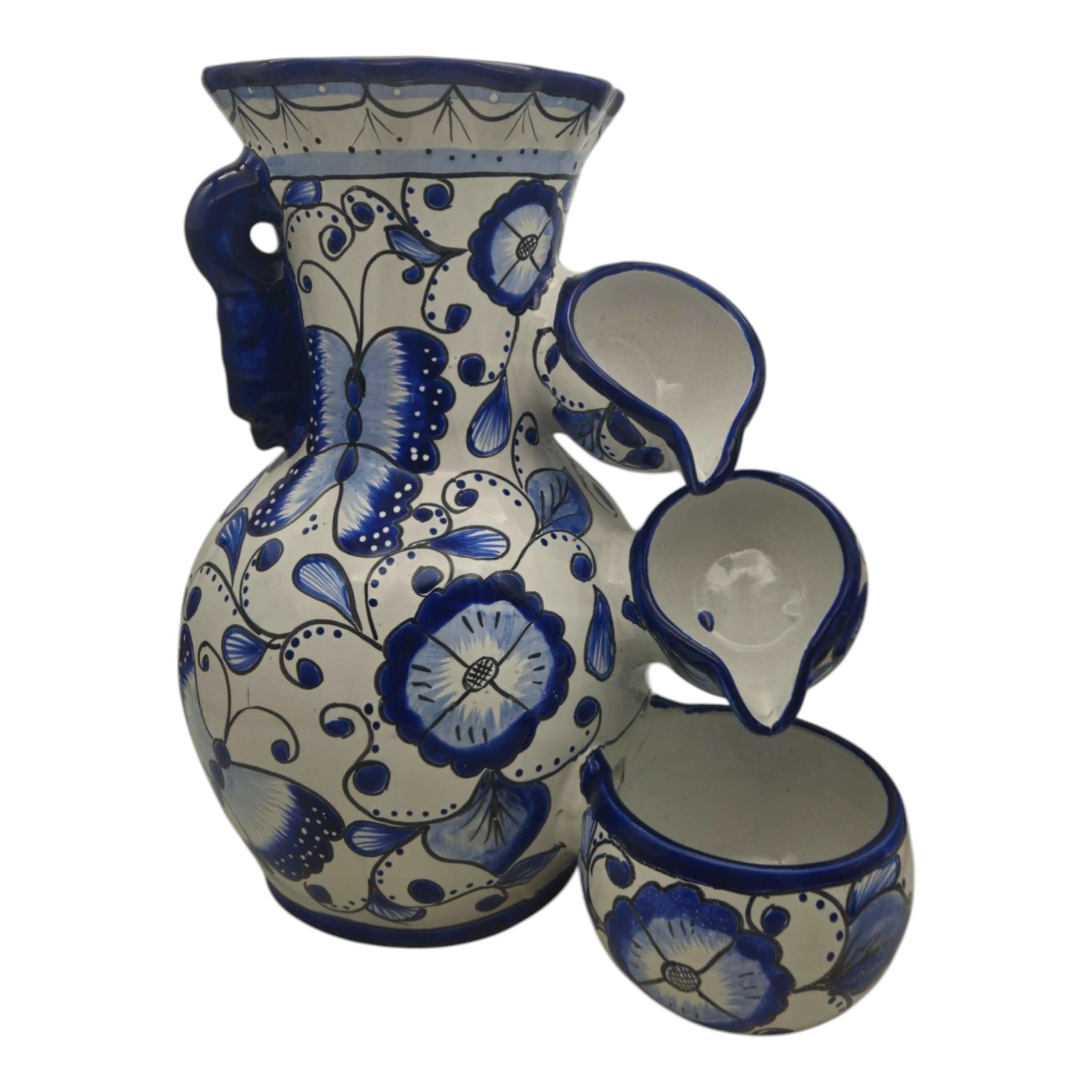 Blue & White Talavera Butterfly Fountain
