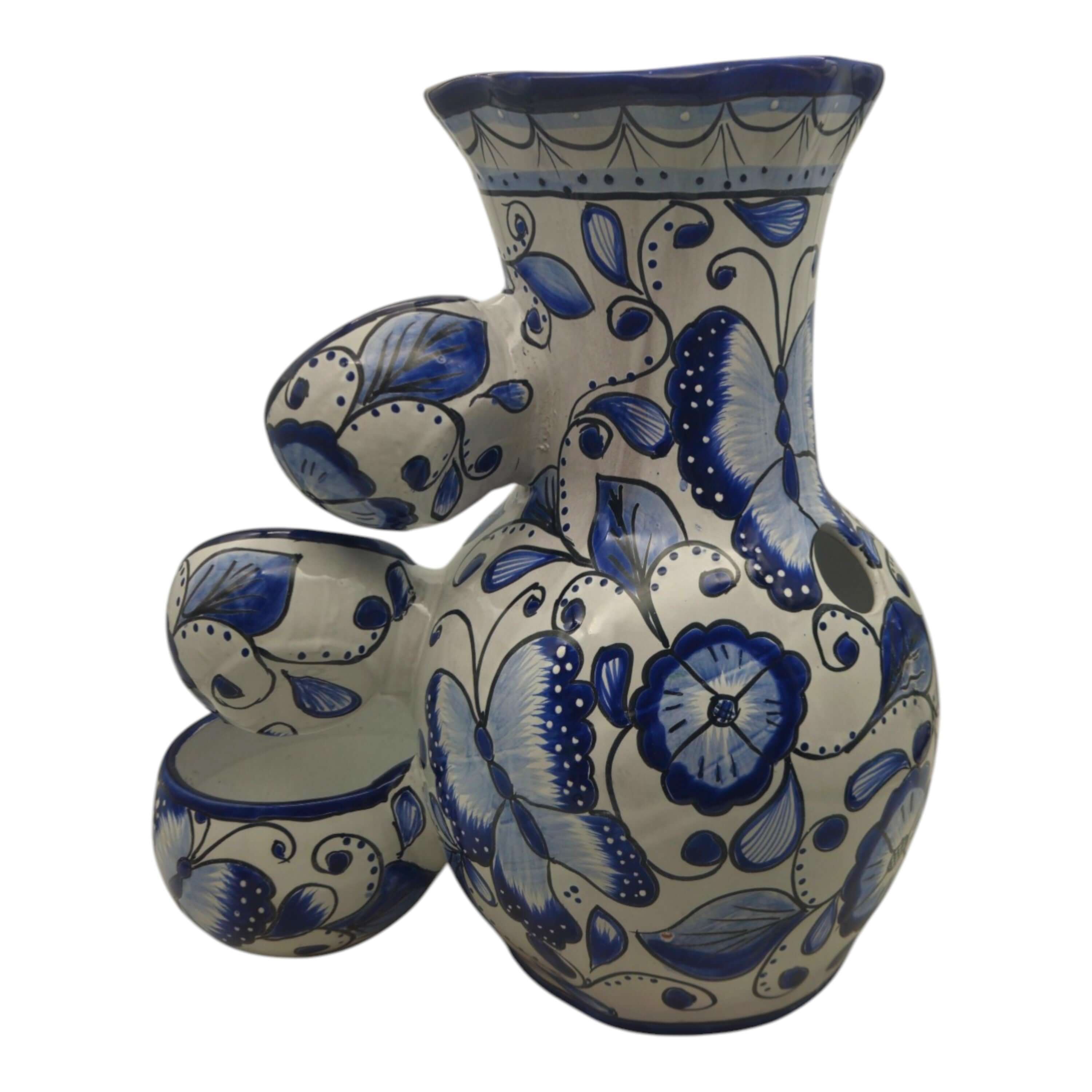Blue & White Talavera Butterfly Fountain