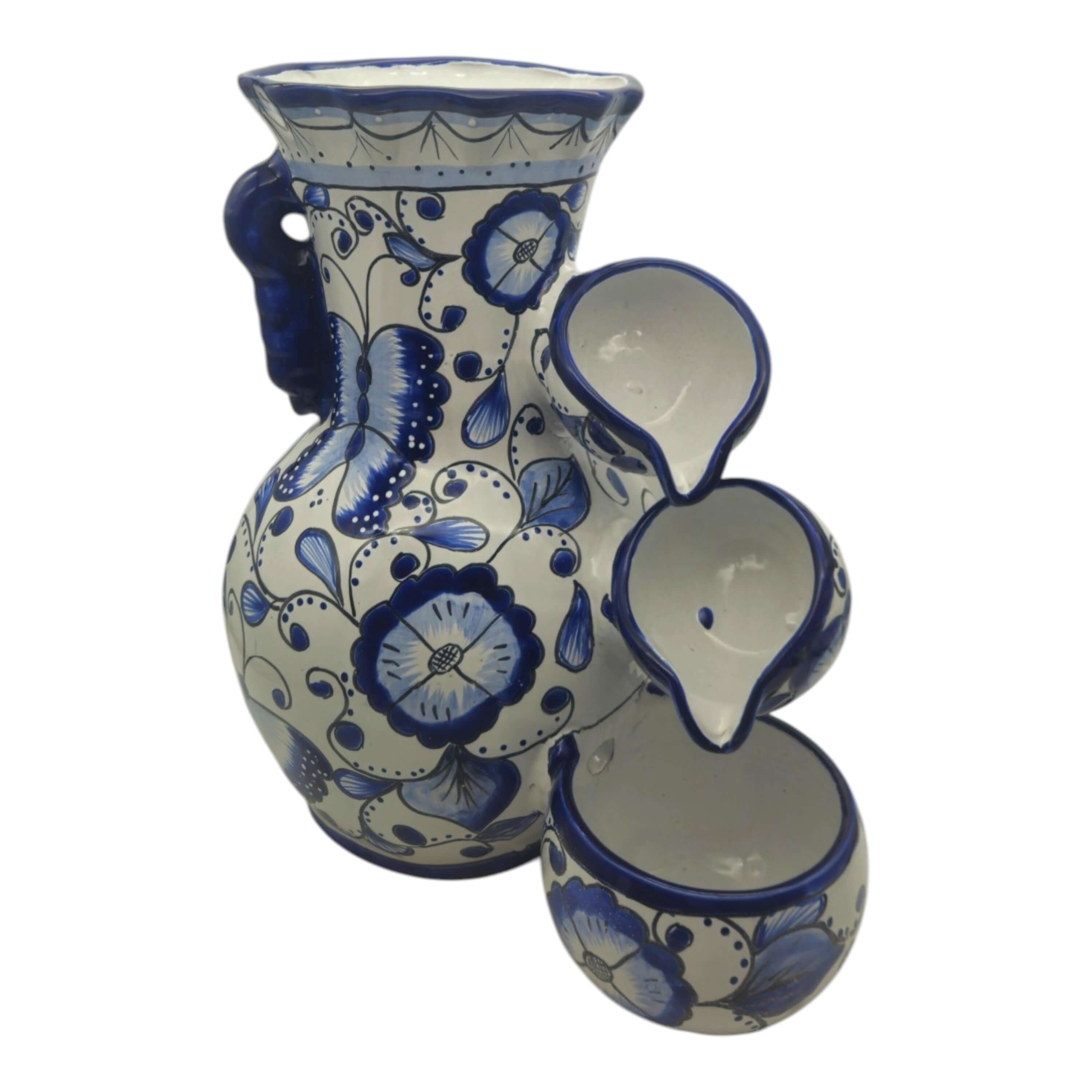 Blue & White Talavera Butterfly Fountain