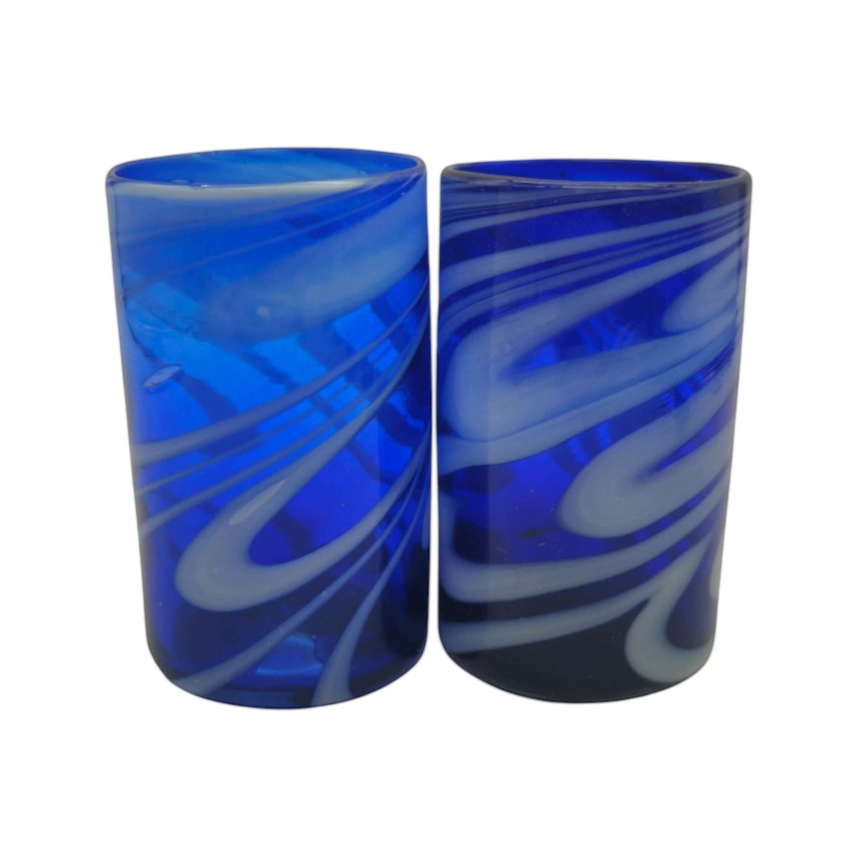 Blue Swirl Drinking Glass