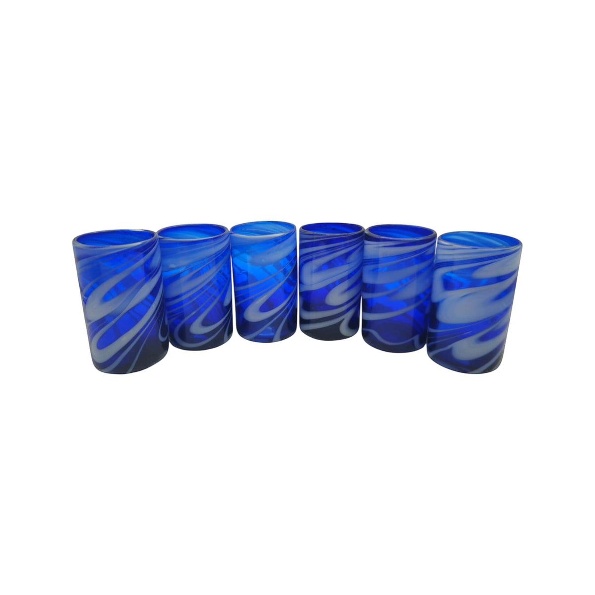 Blue Swirl Drinking Glass