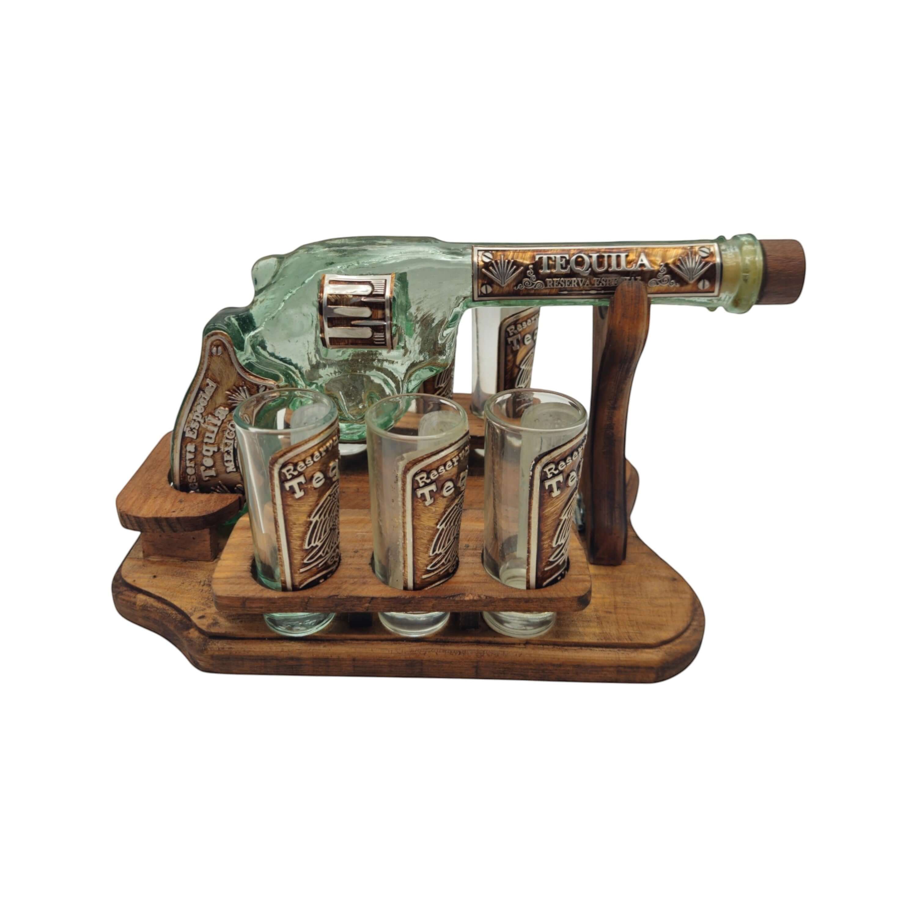 Revolver Decanter & Shot Glass Set