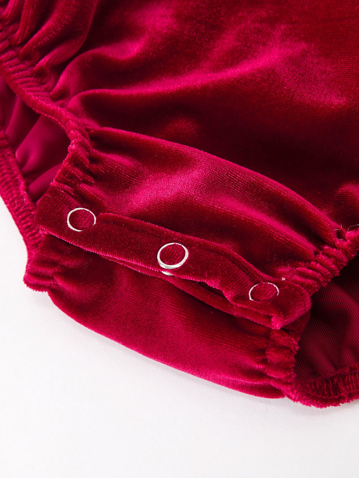 Baby Burgundy Velvet Smocked Christmas Bubble Romper